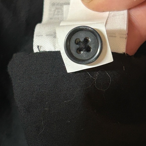 GAP Button Front Tiered Shift Dress Black 100%Cotton Prairie Festival Women Sz L - Picture 13 of 13